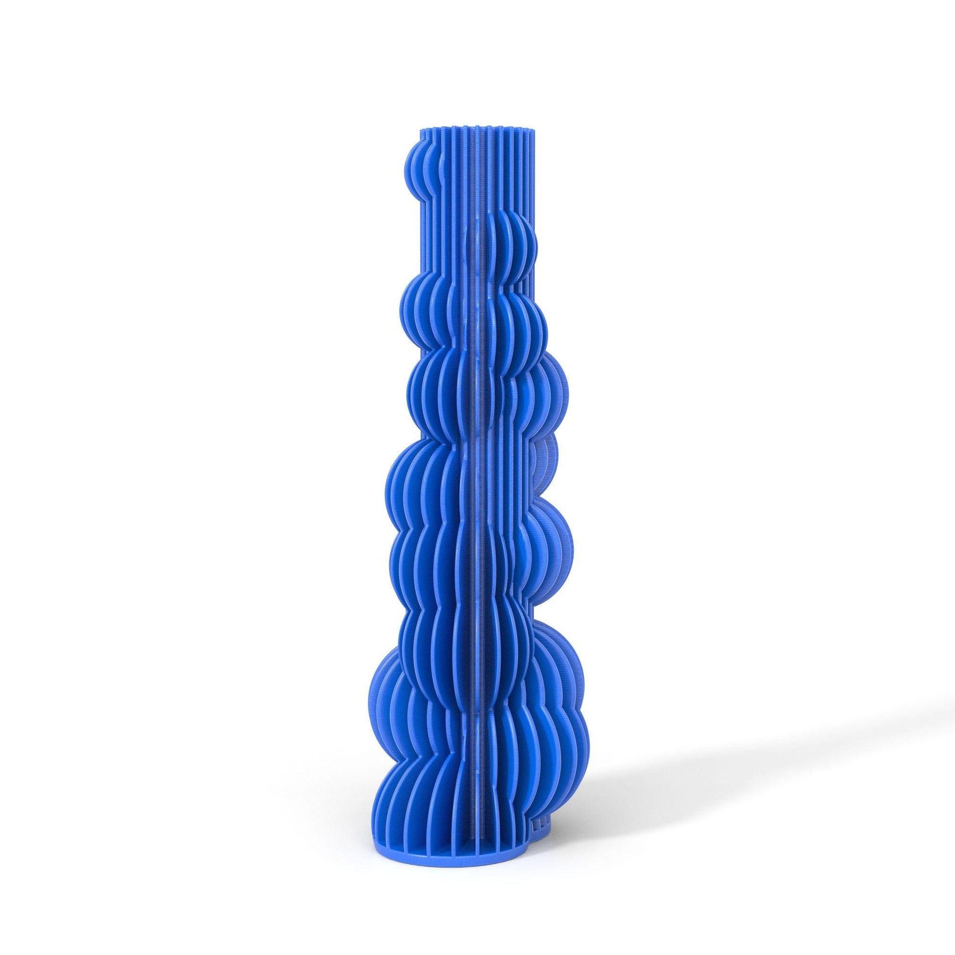 BUBBLE, 3D printed vase, Nobble blue color, Front view